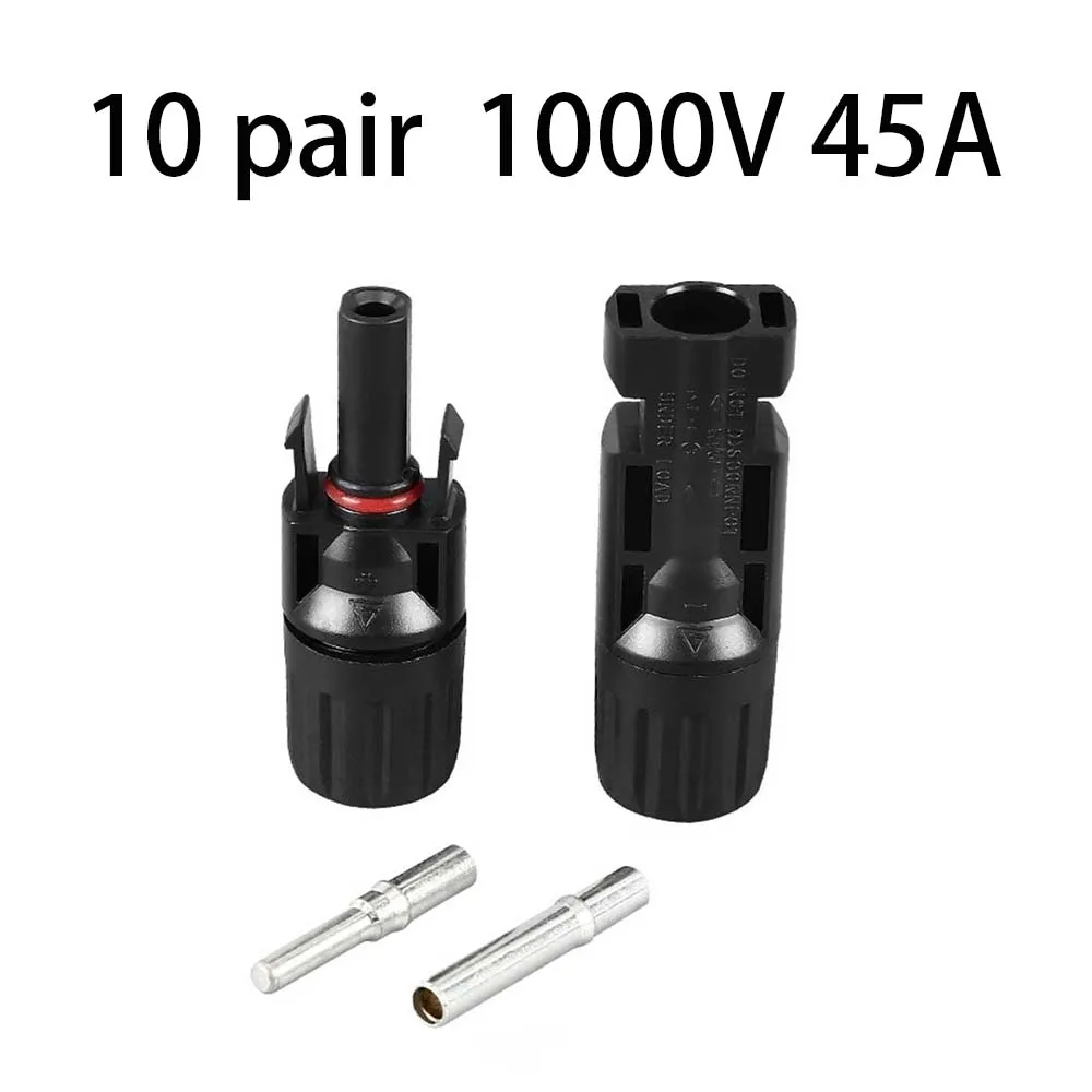 10 Pair PV Connector 1000VDC 1500VDC 30A 45A IP67 Waterproof for PV / MC Connection Solar Panel Connectors