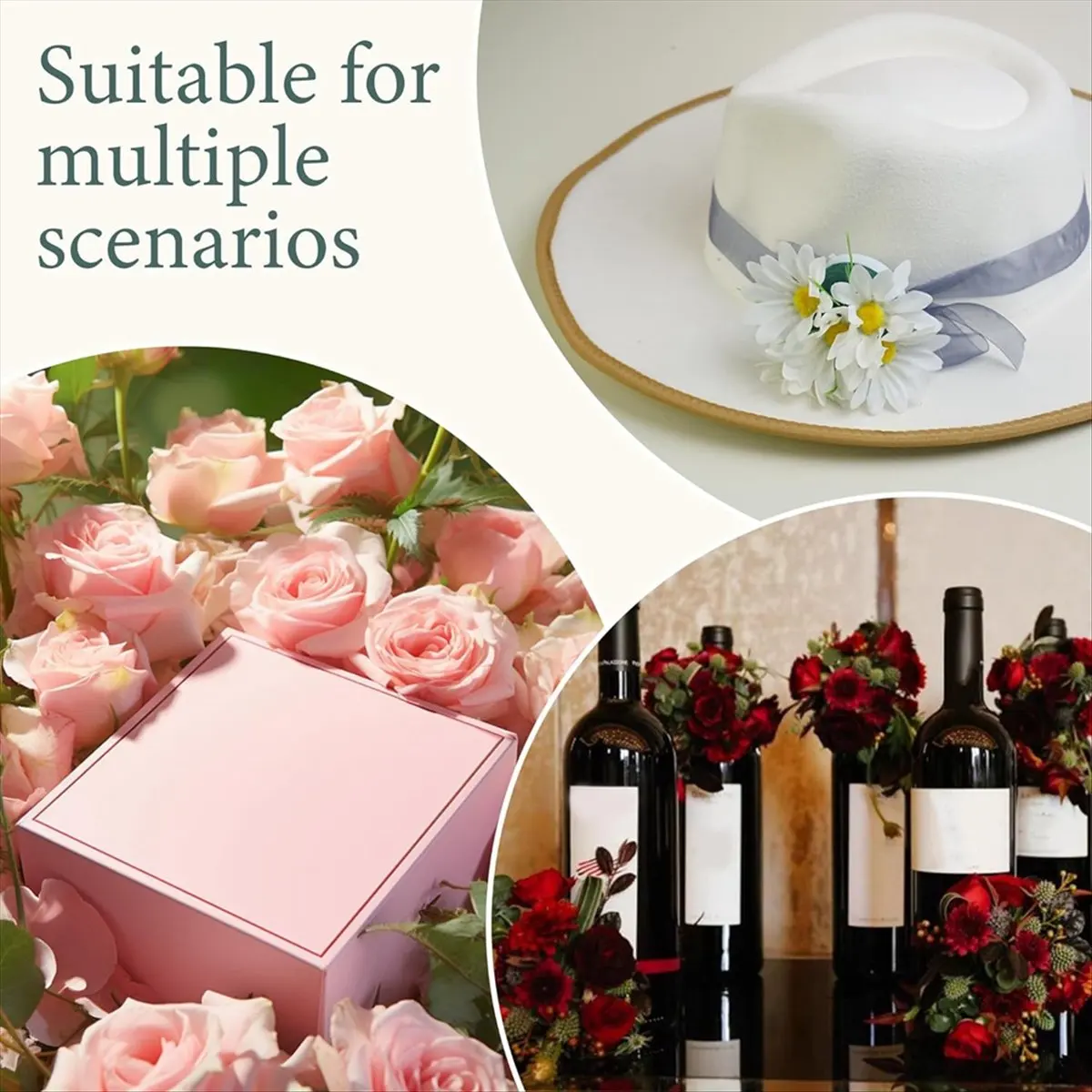 HITL 12 Pcs Mini Round Floral Foam Holder,Green Dry and Wet Florist Flower Block Craft Arrangement Supplies for Wine Bottle