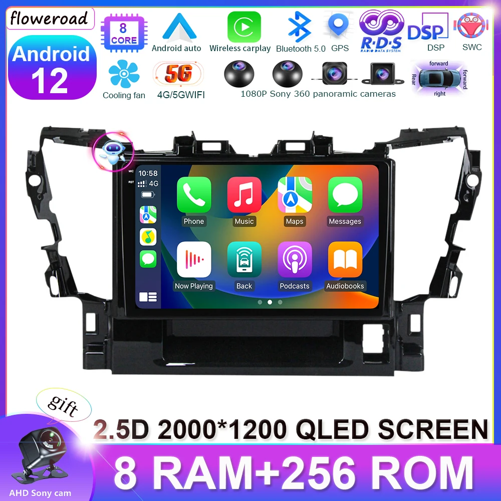 

Android 13 for Toyota Alphard H30 2015-2020 AI Voice Car Navigation GPS Multimedia Player 4G WIFI BT DSP Radio No DVD Player