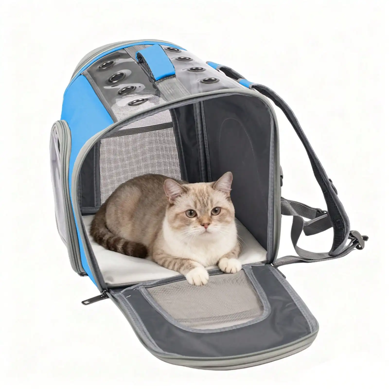 

Breathable Pet Backpack With Front Opening, Foldable Backpack Bag, Breathable Mesh Window, Dog Backpack For Hiking