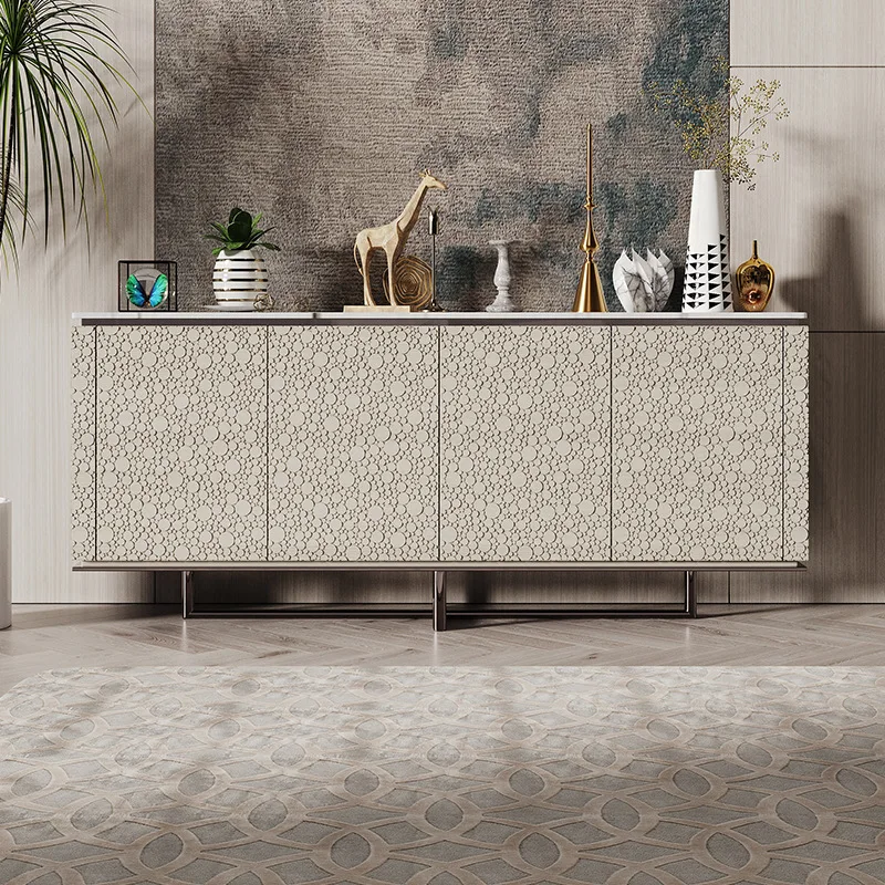 

Italian minimalist style dining side cabinet designer household locker villa large flat floor 2024 new entrance storage cabinet