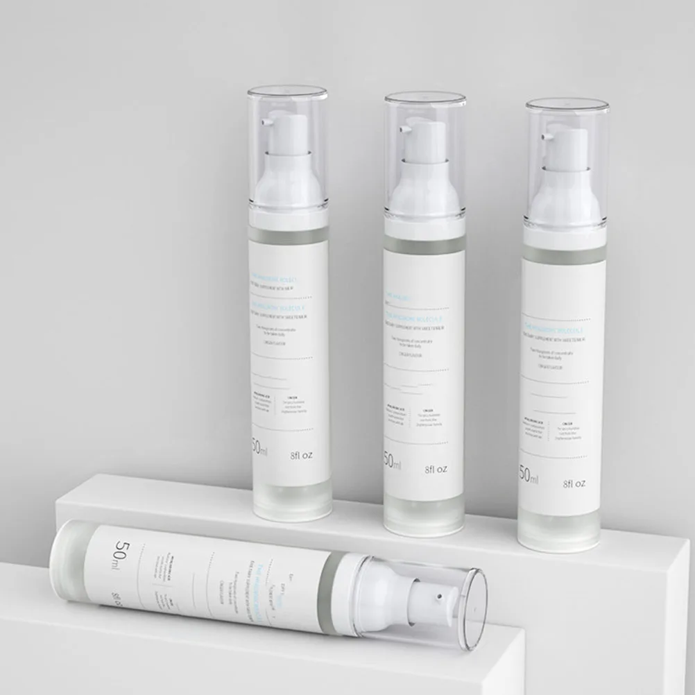 

4 Pcs Airless Bottle Cream Lotion Travel Size Matte Plastic Vacuum Dispenser Storage Skincare Tool Portable Compact Bottle