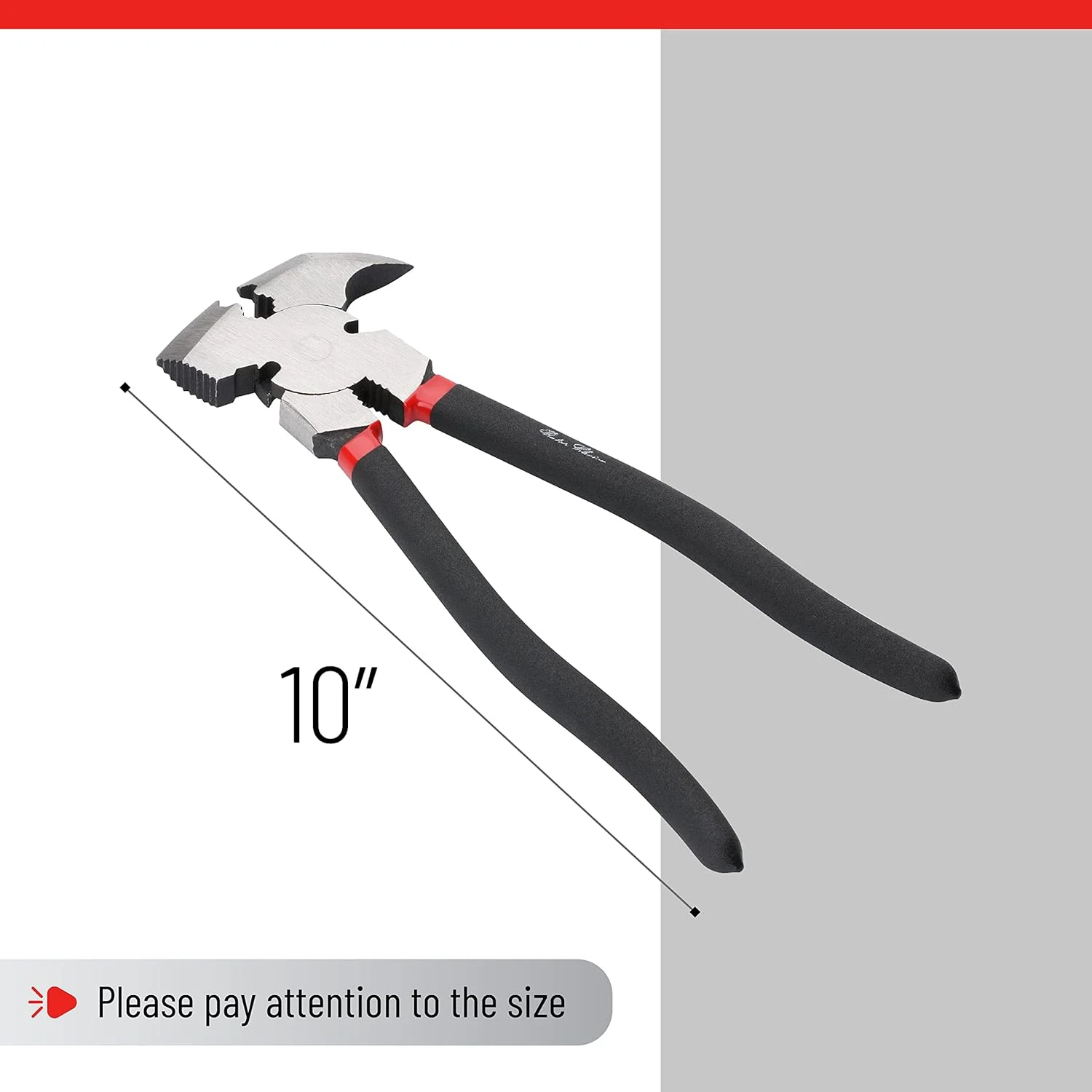 Versatile Heavy Duty 10-Inch Essential Multi Tool Fence Pliers for DIY and Professional Fencing - Perfect for Barbed Wire, Cutti