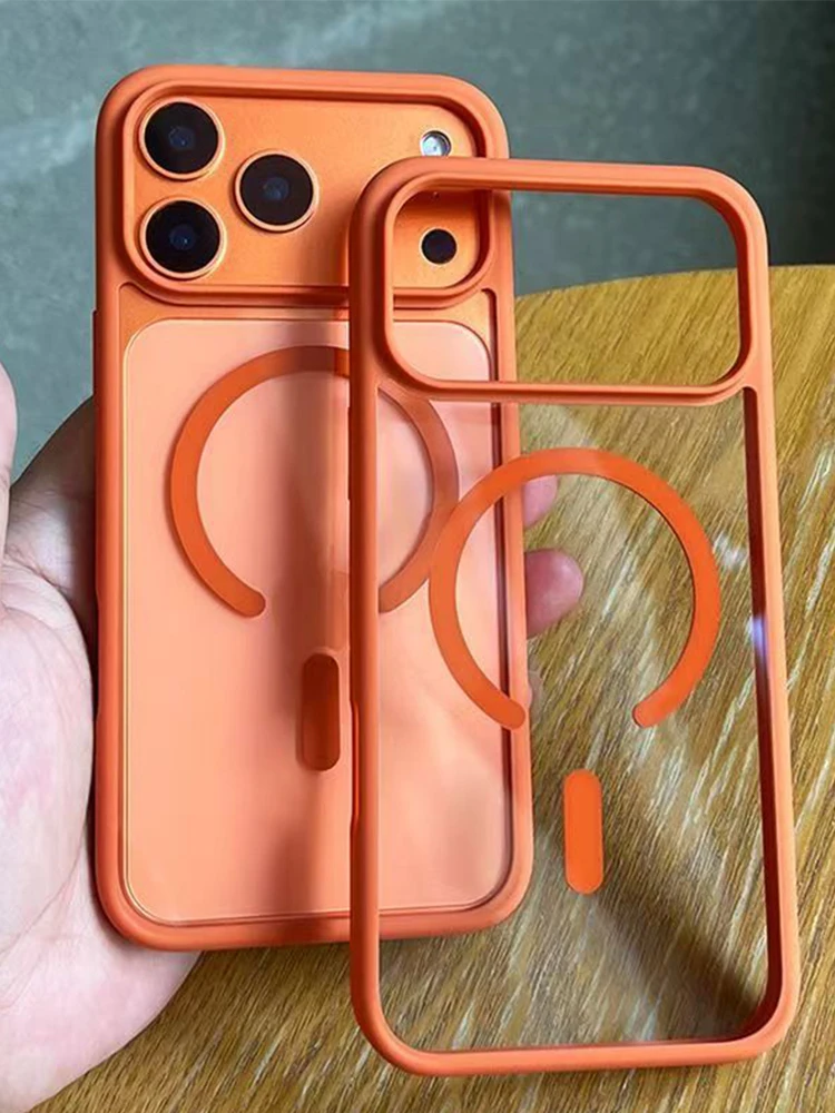Etui w kolorze cukierkowym z matowym wykończeniem do bezprzewodowego ładowania Magsafe dla iPhone 18 17 16 15 14 13 12 Pro Max 16Plus Air 11, magnetyczna osłona zderzaka. — 2