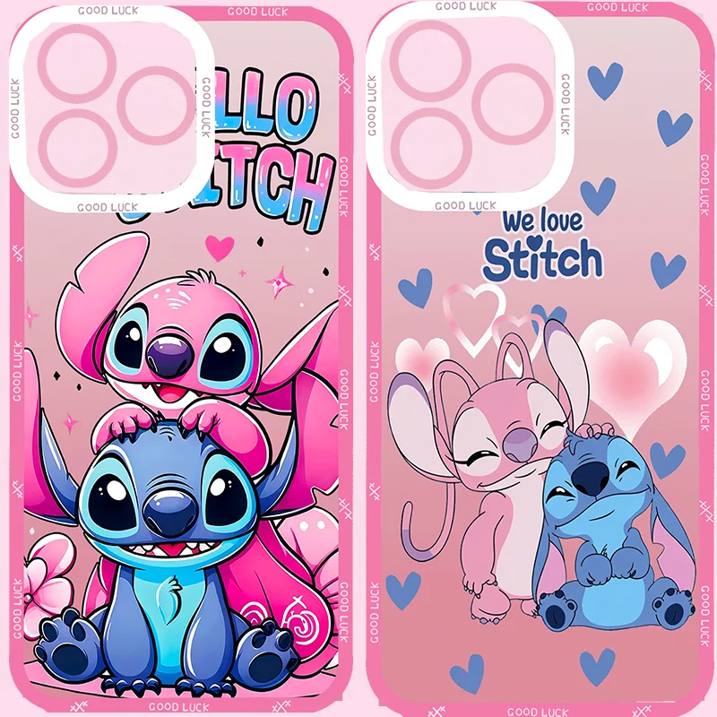 Funda de teléfono Stich Angel para Xiaomi Redmi A5 10 10C A3 Note 15 14 10 11 Pro Plus 10S 11S 9S 4G 5G, funda transparente de TPU con dibujos animados de Disney