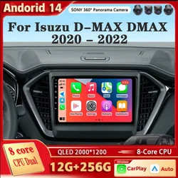 Android 14 Carplay Auto For Isuzu D-MAX DMAX 2020 2021 2022 Car Radio Multimedia Video Player Navigation GPS  No 2Din 2 Din DVD