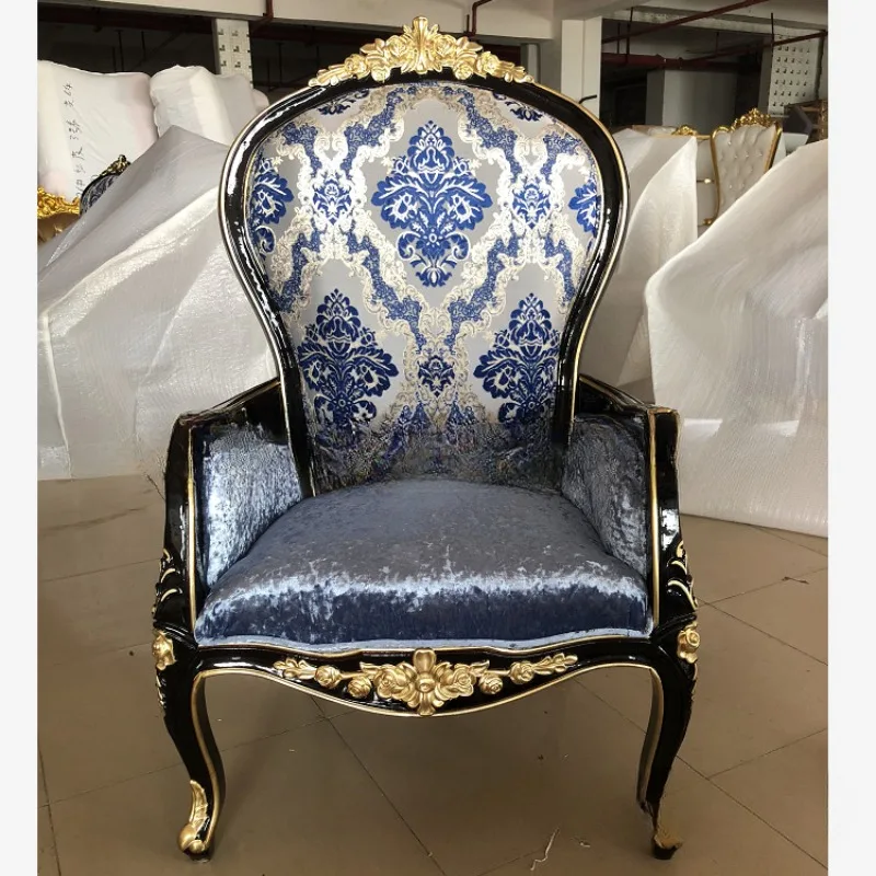 Factory direct sales European solid wood single sofa chair tiger chair reception high back chair leisure balcony negotiation cha