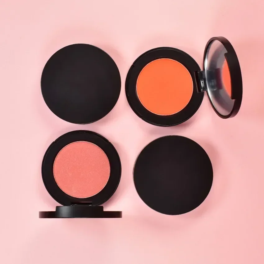 Monochroom Blusher Crème/Poeder Private Label Pigment Langdurig Waterdicht Kleurweergave Aangepast Logo Make-up Veganistisch Zwart Deksel