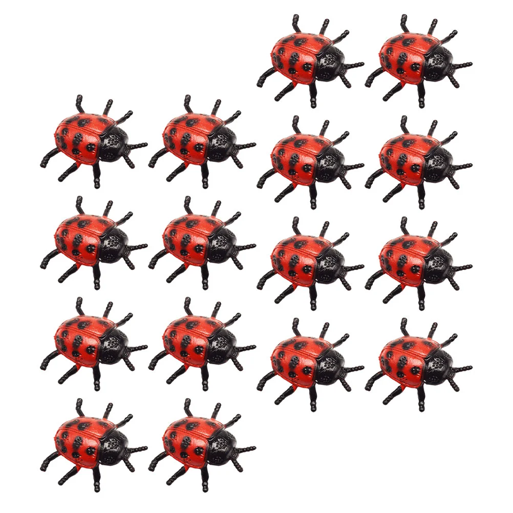 22 Pcs Pvc Simulation Ladybug Toys Halloween Tricky Ladybugs Kids Scary Miniature