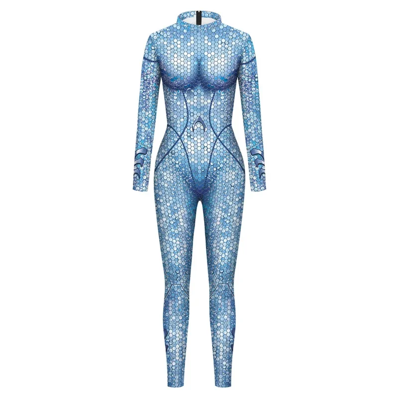 Women kids Aquaman Queen millenna cosplay costume zentai bodysuit suit jumpsuit