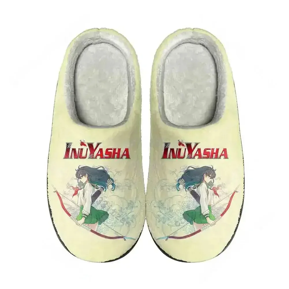 

Домашние хлопковые тапочки в стиле аниме Inuyasha Kikyō, мужские и женские плюшевые модные повседневные теплые тапочки для подростков, термотапочки