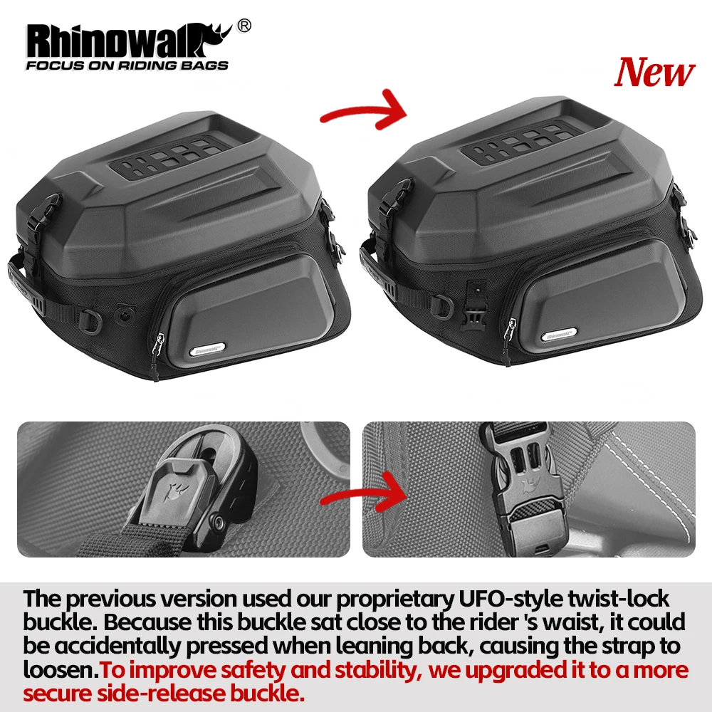 Rhinowalk Motorcycle Tail Dry Bag 23L-35L Motor Hard Shell Full Face Helmet Backpack Back Seat Bag With Waterproof Inner Bag