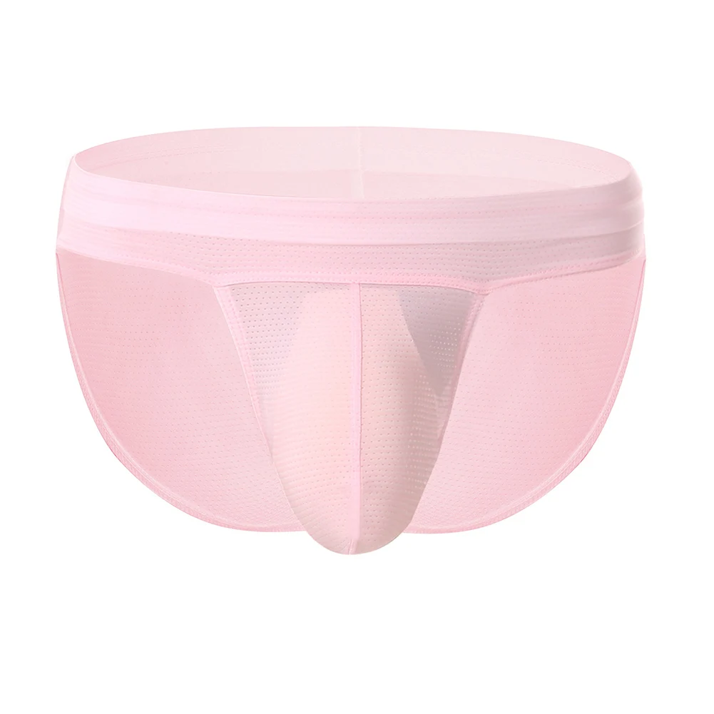 

Breathable Briefs Men Mesh Underwear Mesh Fabric Breathable Polyamide Spandex Blend Elastic Waistband Intimate Wear