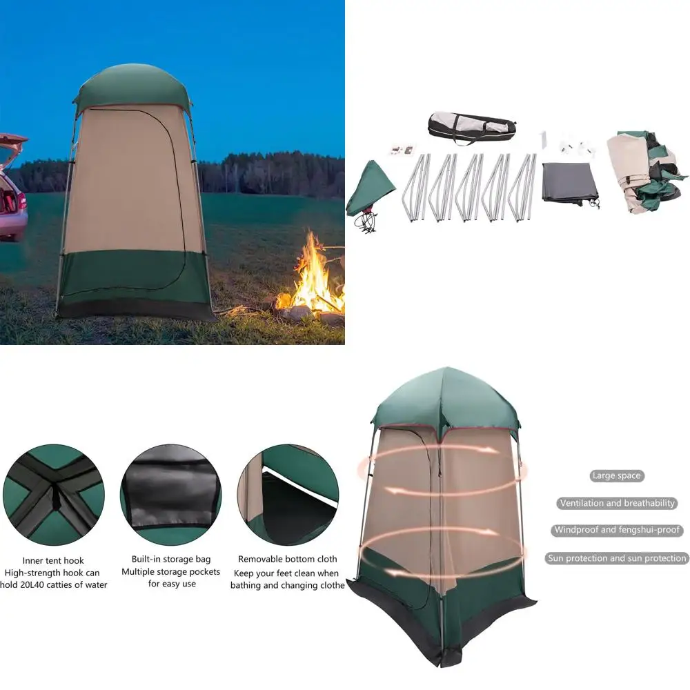 

Compact Outdoor Shower Tent with Floor for Privacy and Convenience during Camping, Beach, and Hiking Adventures