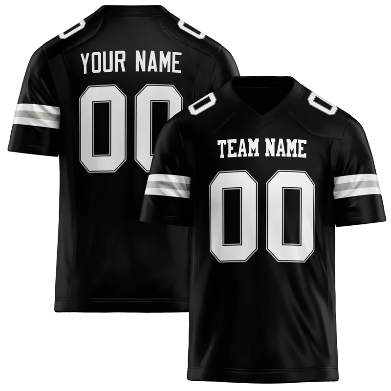 Customized Team Name Number Name Rugby T-shirt Personalized DIY V Neck Black Mens Sports T Shirt Loose Quick Dry Team Uniform image 4