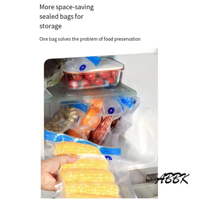 

ABBK-Mini Vacuum Sealer Portable USB Rechargeable Vacuum Sealer Includes 10 Reusable Bags Ideal For Kitchen, BBQ & Travel