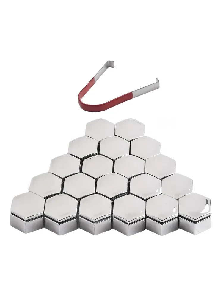 HEX Cap Nut Wheel Protection Tool With Removal Bolt Chrome Cover Plastic Rustproof Tires 20pcs 22mm Accessories Car