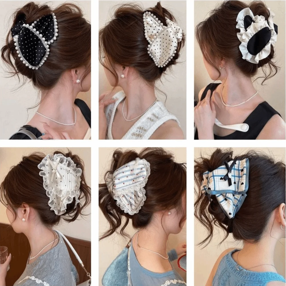 Jepit Rambut Segitiga Motif Polkadot, Jepit Rambut Besar Bentuk Hati, Jepit Rambut Lucu untuk Sehari-hari