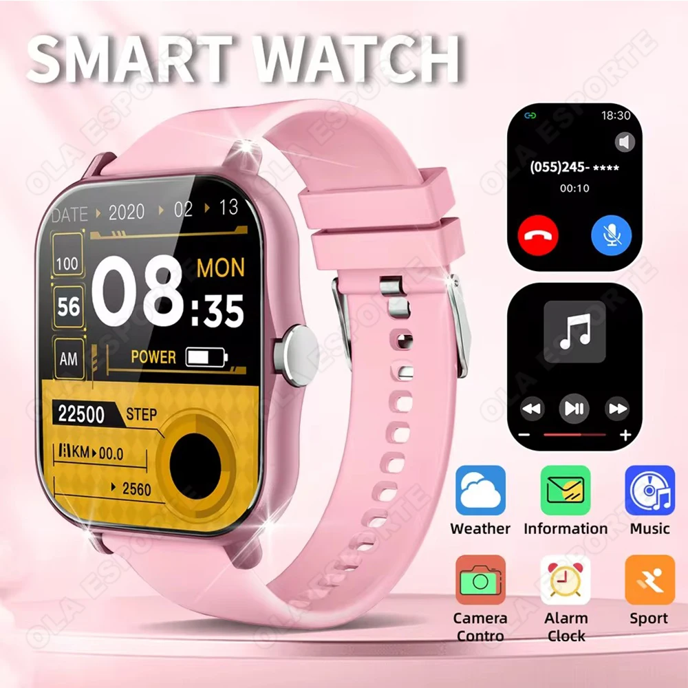

Men Women Smart Watch 3ATM Waterproof Bluetooth Call music Pedometer Smartwatch Heart Rate Sleep Health Monitoring For Android