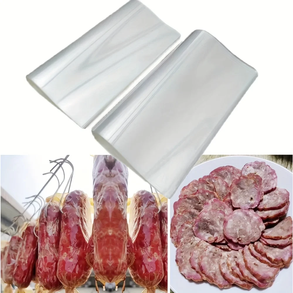 Embalaje de carcasa de salchicha de 1-10cs, 50x50cm, embalaje de almacenamiento de carne, cuerda atada en la piel, herramientas para hacer salchichas de jamón grande y grueso, herramientas de cocina