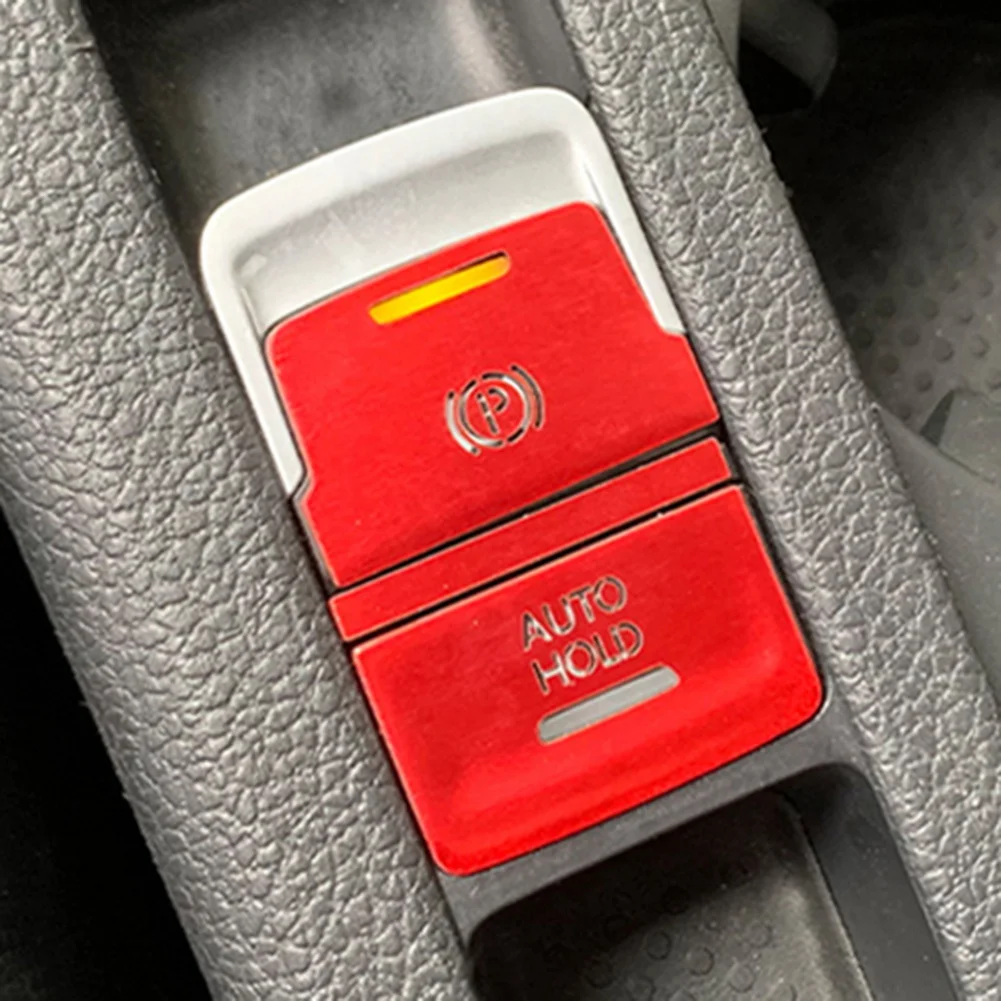 Car Handbrake Auto Hold P Switch Button Cover Trim for Golf 7 7.5 MK7 AT Accessories 2015-2019 Red