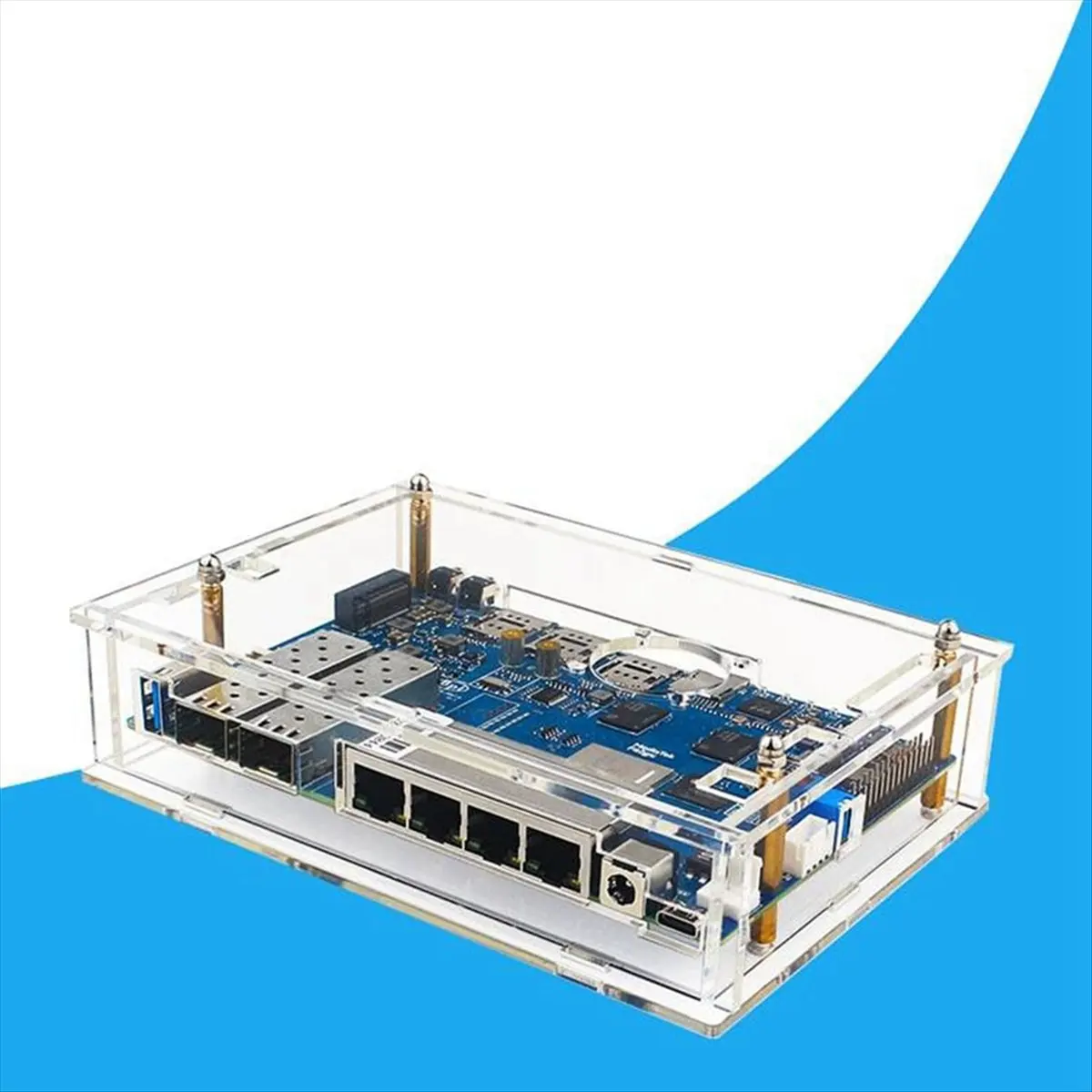 

[ABDH] Акриловый корпус для Banana Pi R4, защитный корпус для платы разработки и роутера с открытым исходным кодом, можно установить с радиатором.