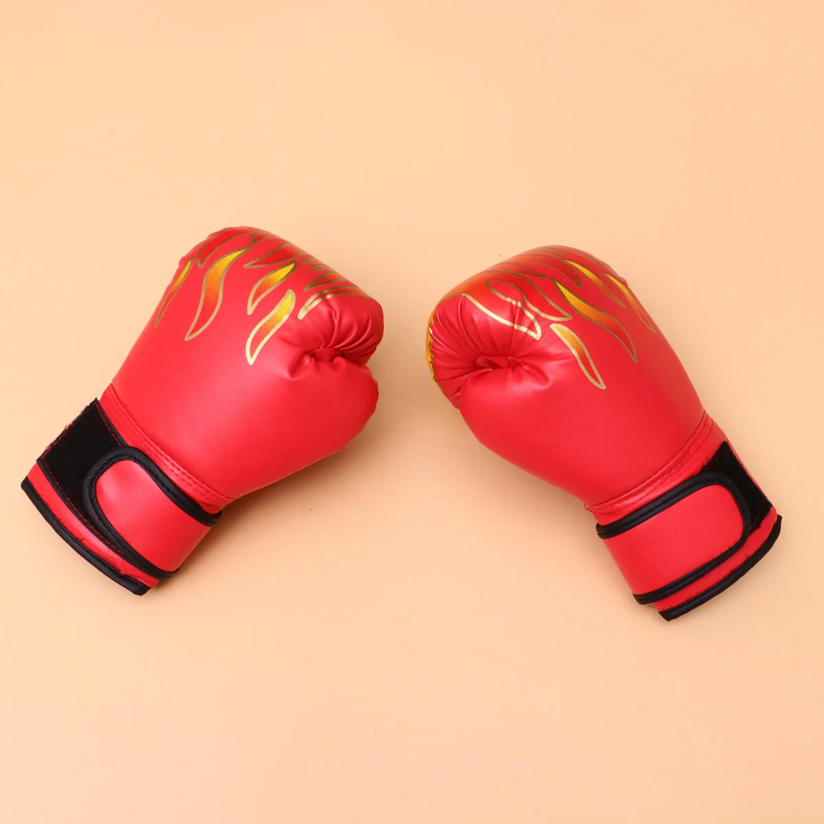 

Adjustable Fit Flame Pattern Boxing Gloves for Training Kickboxing Fighting Breathable PU Material Boxing Gloves for Training