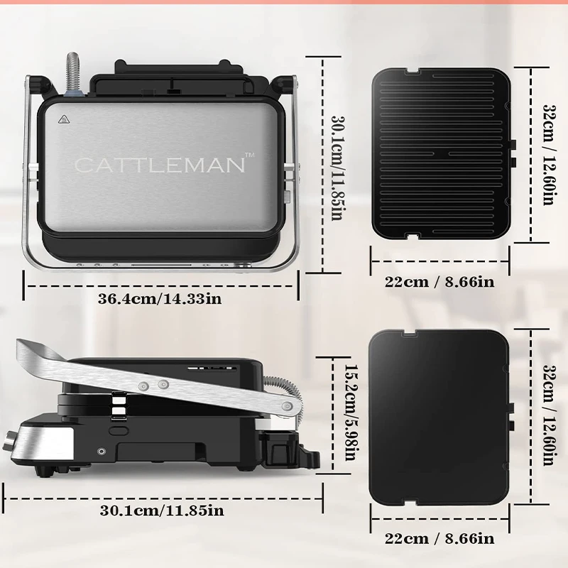 สเต็กแซนวิชเครื่องใช้ในครัวเรือนเตาอบเครื่องทําขนมปังบาร์บีคิวแผ่นสองด้านกระทะไฟฟ้า Contact Grill