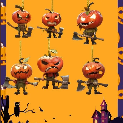 

Новый 2D канун хэллоуина плоская 2D тыквенный акриловый кулон декорации сцены висит фестиваль принадлежностей