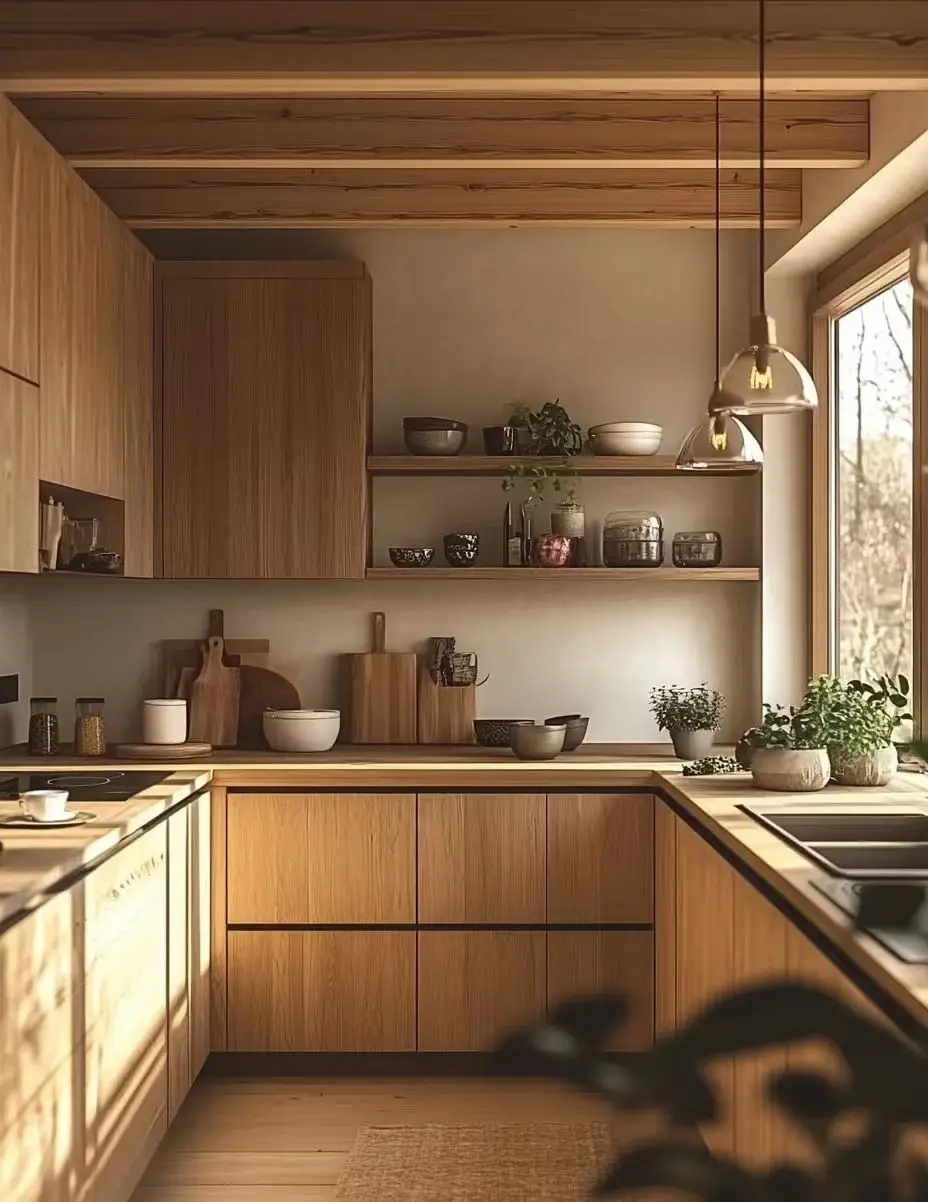 #￥High quality customization wood kitchen cabinets Color customizable E0 Grade Particle Board modern kitchen cabinets