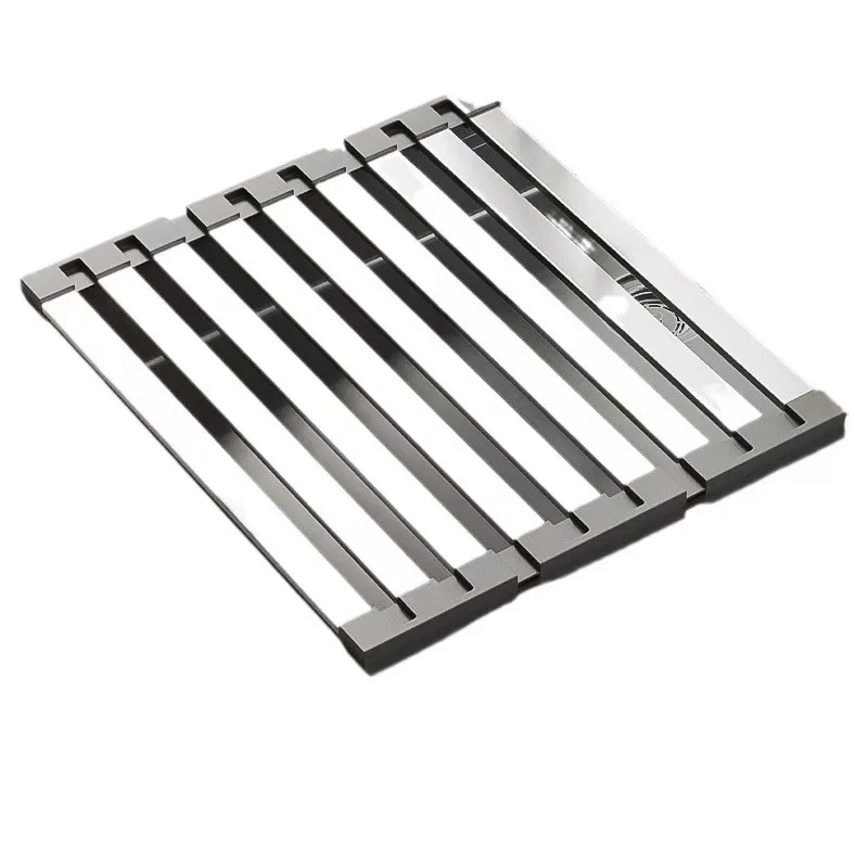 

Sink Drain Rack Foldable,Stainless Steel Drain Holders with Silicone Anti-skid Hemming,Dish Drying Shelf,Kitchen Storage