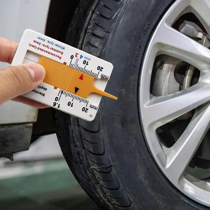 0-20mm Auto Car Wheel Tread Depthometer Depth Indicator Ruler Plastic Tread Gauge Tire Tread Depth Meter Tire Wheel Measure Tool