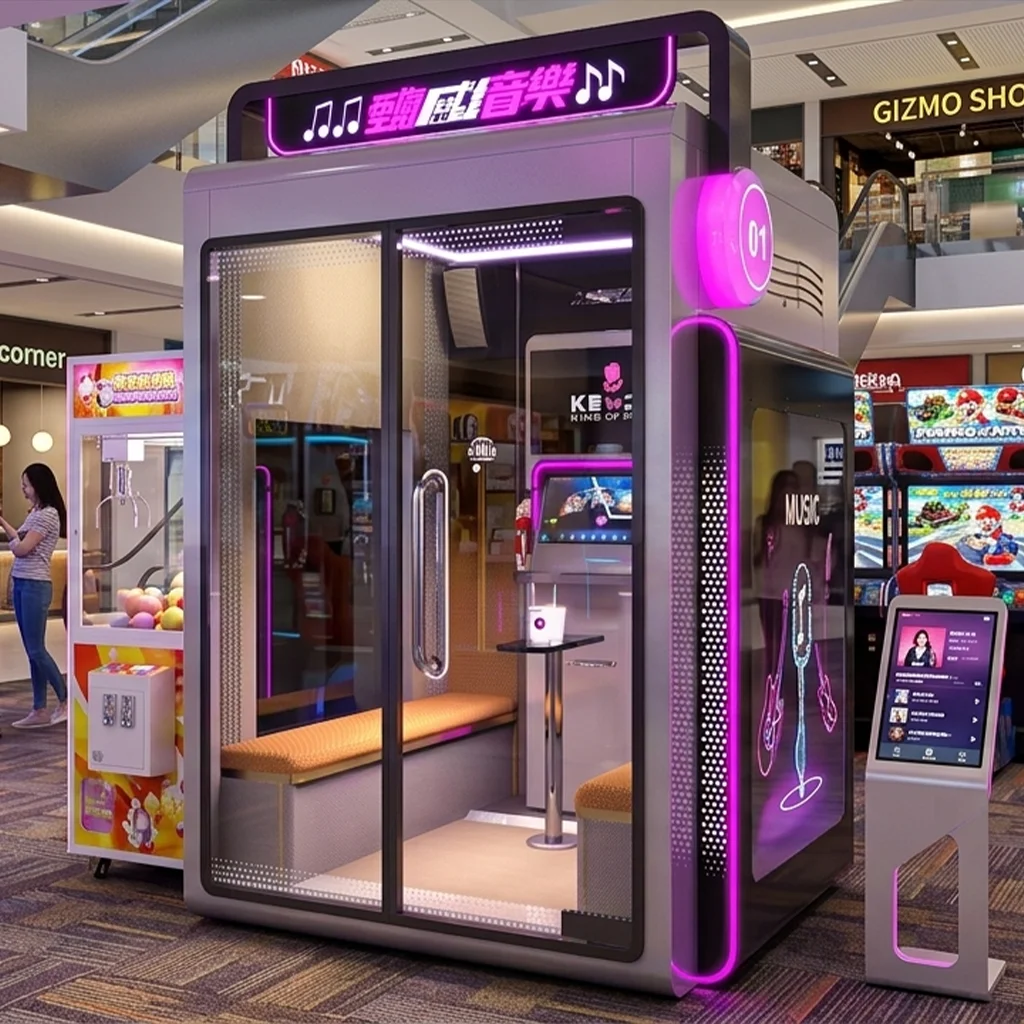 Operated 4 People Karaoke Booth Soundproof Self Service KTV Singing Room for Shopping Mall Amusement Park