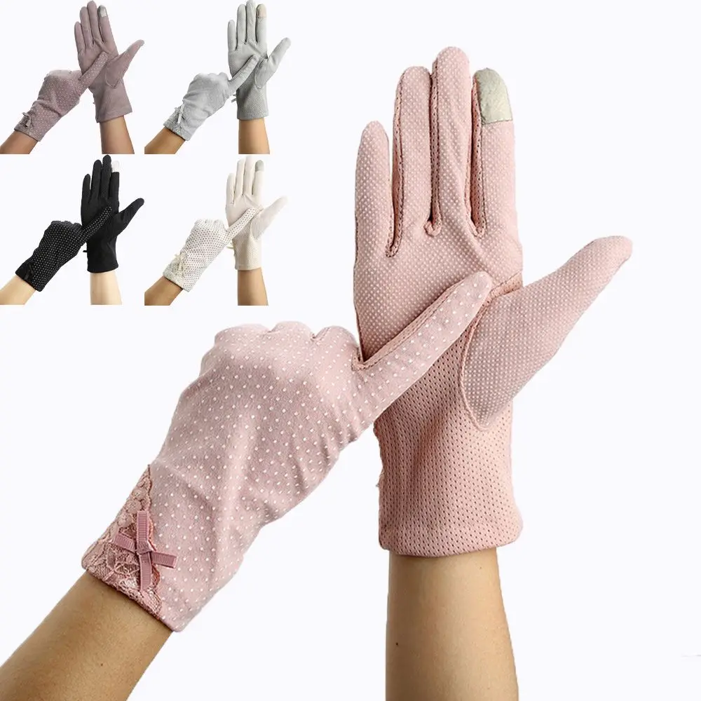 Gants de conduite en dentelle pour femme, respirants, commande anti UV, écran tactile, crème solaire, printemps