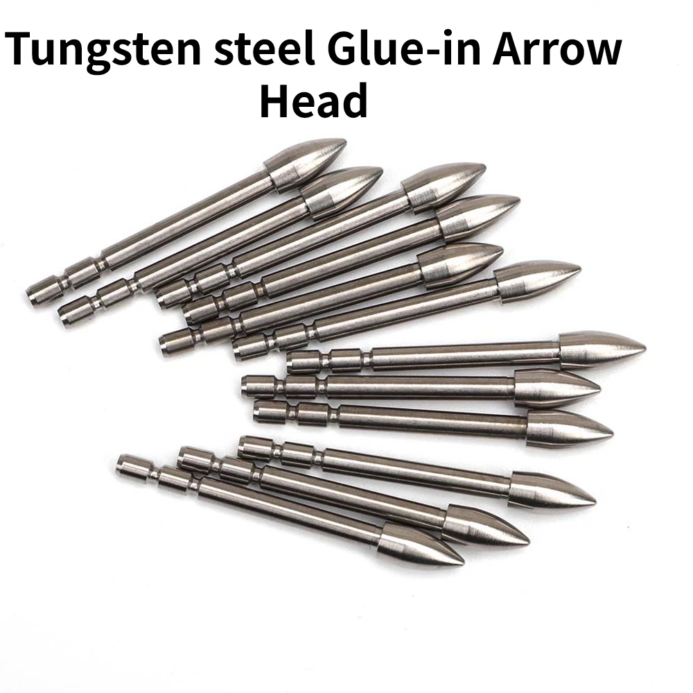 

3/6pcs Tungsten steel Glue-in Arrow Head 100 120 140 grains Archery Hunting Bullet Point for X-10 3.2mm Shaft