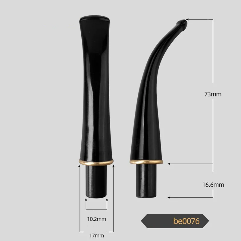 Acrylic Mouthpieces Stem for Tobacco, Smoking Pipe Filter, Black, 9mm