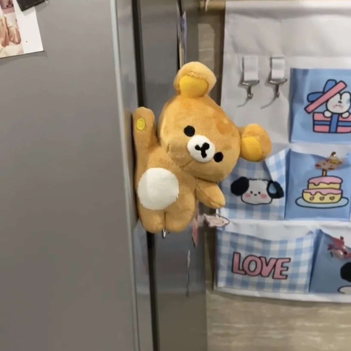 Rilakkuma magnetische pluche beer schattige liggende pose koelkastmagneet schattig cartoon cadeau voor vrouwen meisjes verjaardag