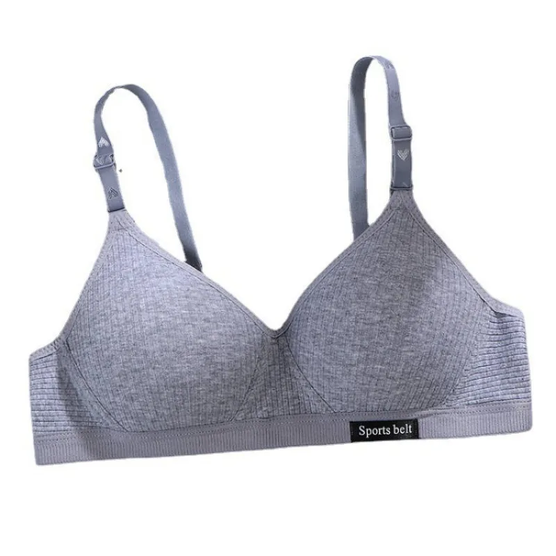 Cotton Underwear Girls Korean Version No Steel Ring AB Cup Bra Small Chest Thin Gathered Anti-sagging Bras Lingerie