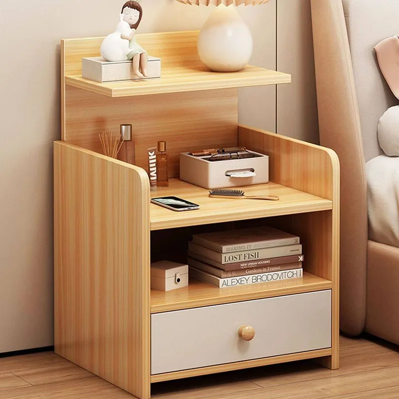 Mesita de Noche Moderna con Cajones Móviles, Armarios de Almacenamiento de Lujo, Librero, Mesa de Noche, Muebles de Tendencia