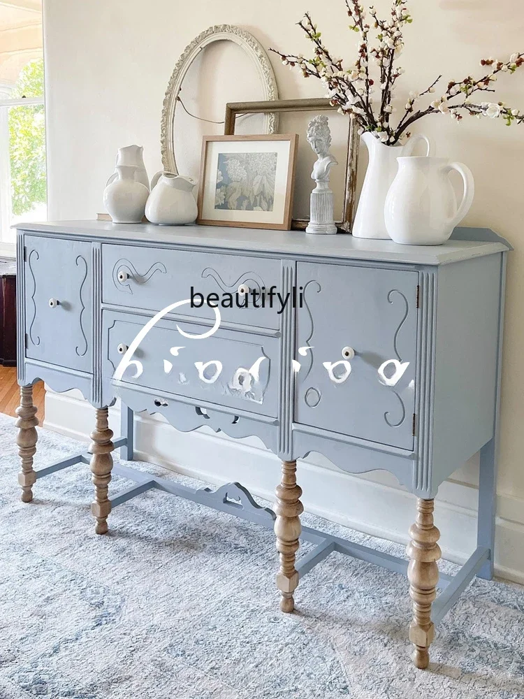 

] Neoclassical Chest of Drawers/Solid Wood Painted/Multifunctional Lockers/Storage Cabinets/