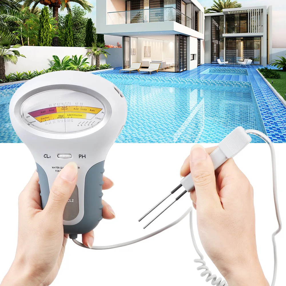 

2 in 1 PH Chlorine Meter Tester PC-102 PH Tester Chlorine Water Quality Testing Device CL2 Measuring For Pool Aquarium