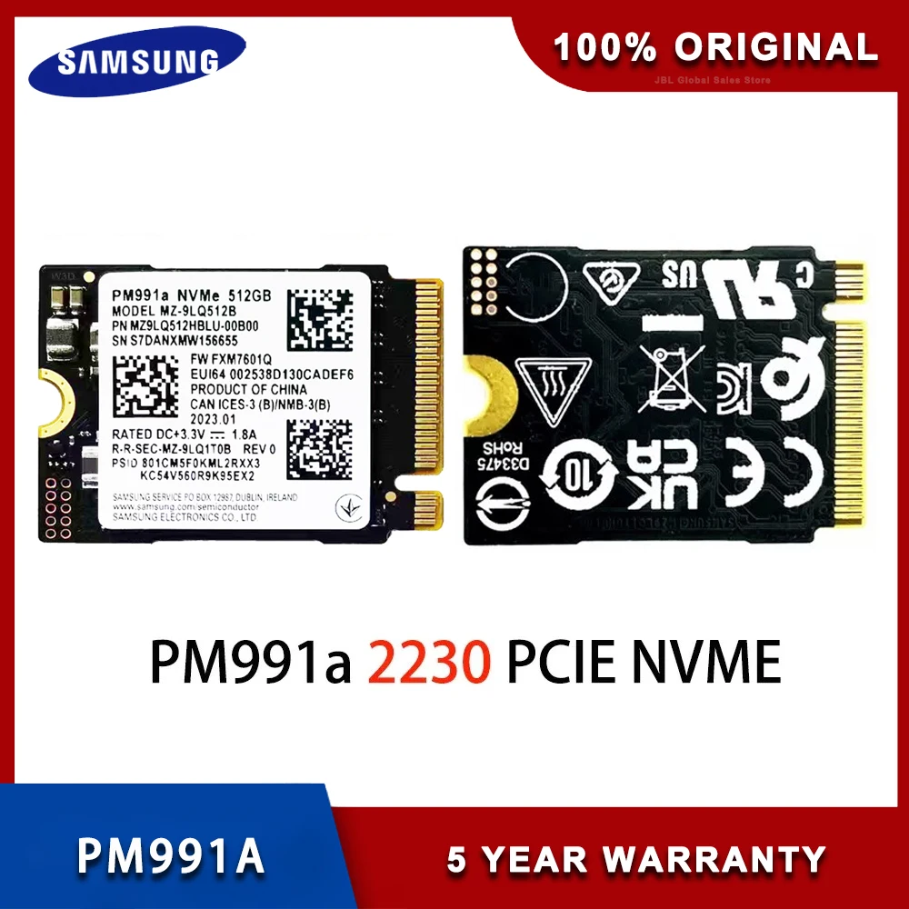 Samsung PM991a 1TB SSD M.2 2230 Internal Solid State Drive PCIe PCIe 3.0x4 NVME SSD For Microsoft Surface Pro 7+ Steam Deck