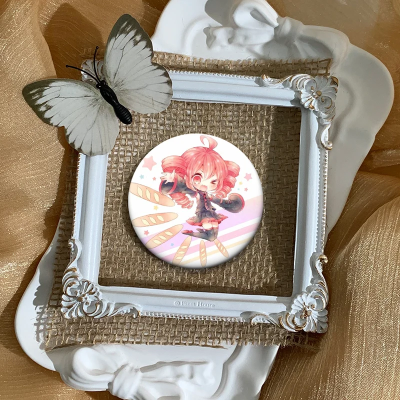 لطيف أنيمي فتاة Kasane تيتو دبابيس UTAU الظاهري المغني دبابيس مستديرة لحقيبة الظهر اكسسوارات مروحة مجوهرات هدايا شارة اليدوية #4