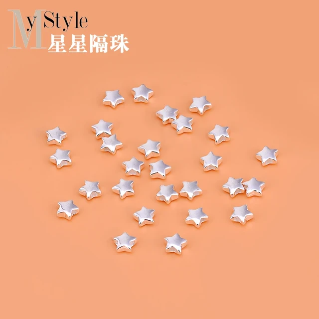 10pcs 925 sterling silver star beads handmade bracelet necklace DIY jewelry accessories for women AliExpress