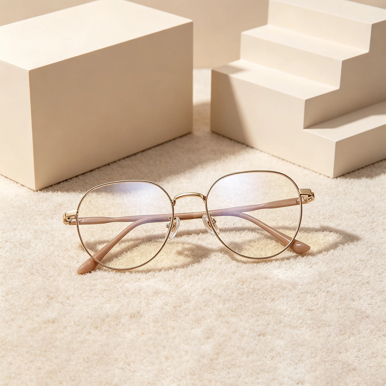 1pc Round Anti Blue Light Glasses Soft Tip Temple Metal Frame Non-Prescription Eyeglasses for Women Online Daily Work And Casual