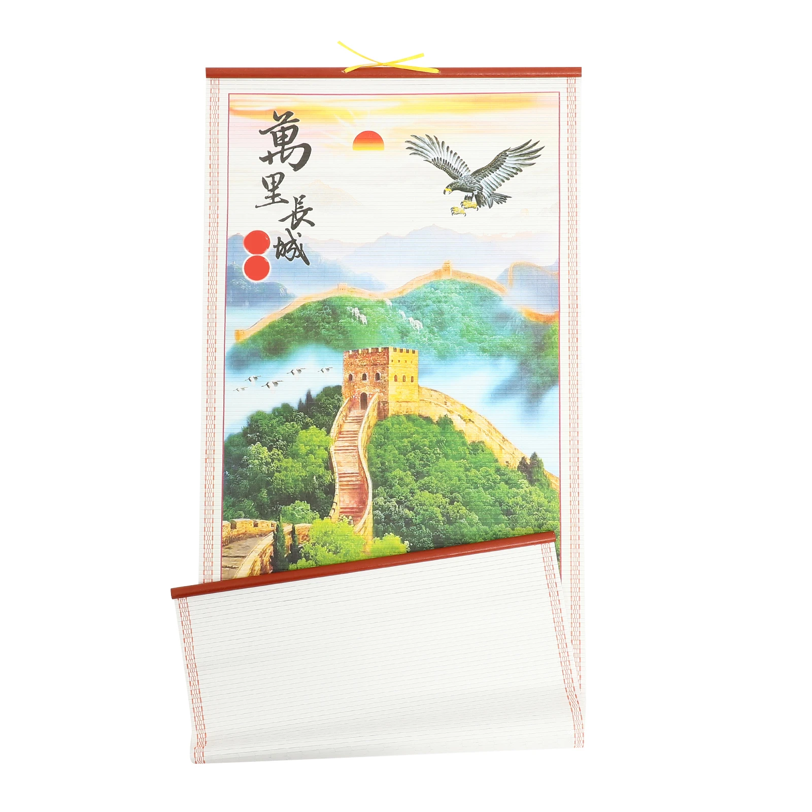 

1pc Imitation Rattan Wall Calendar 2025 Clear Printed Monthly Planner Home Office Decor Hanging Scroll Schedule Snake Zodiac