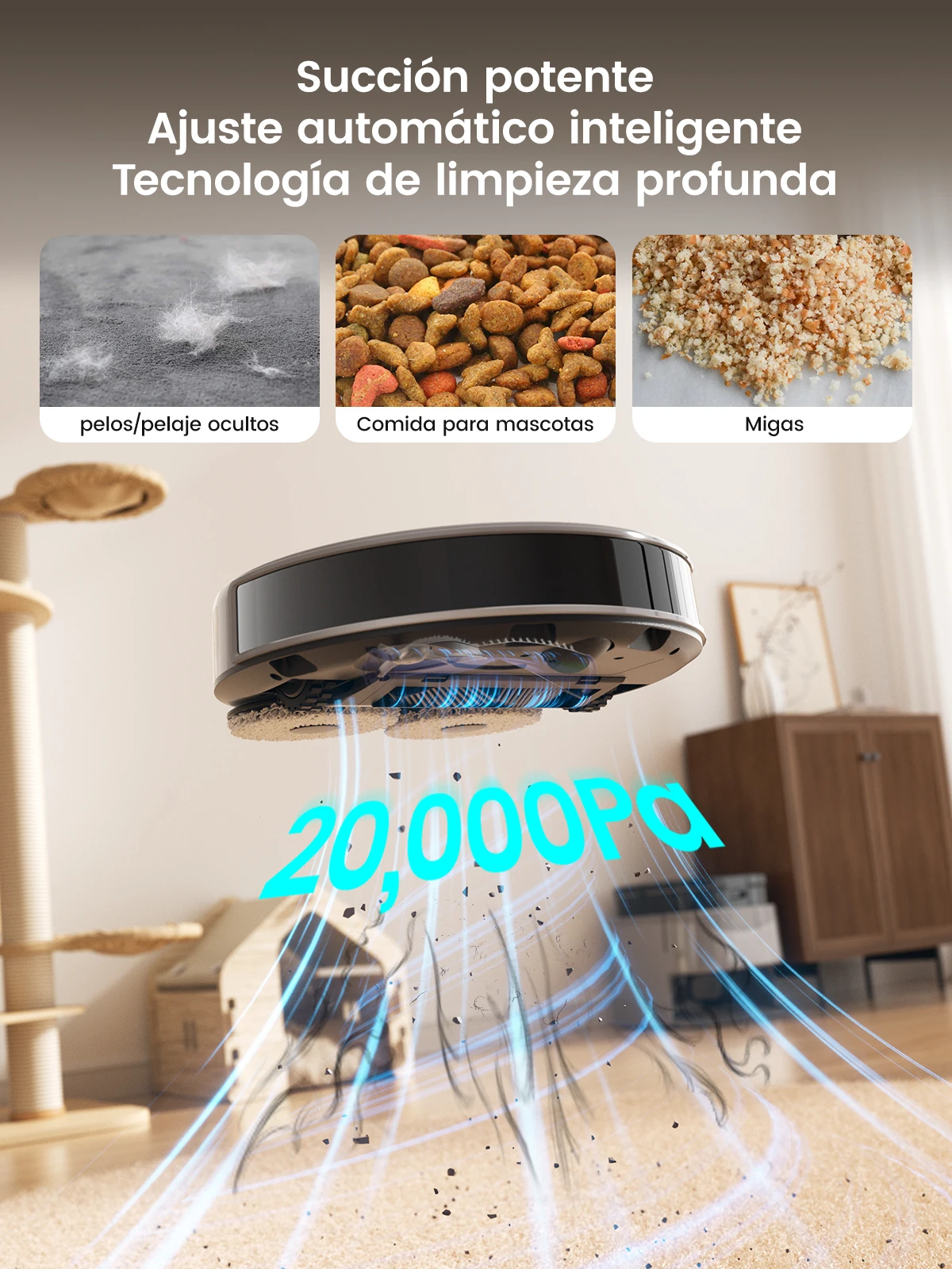 Lefant M3 Max Roboterstaubsauger, Roboterstaubsauger und Wischroboter, 20.000 Pa Saugleistung, Anti-Tangle-Bürsten, Dual-Spinnwischer, automatisches Wischen des Wischens