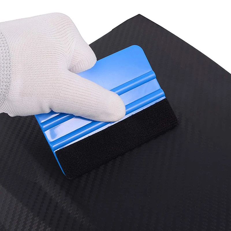 10/20/30Pcs 10x7cm Blue Squeegee Felt Edge Car Scrapers Vinyl Wrapping Car Tinting Window Glass Cleaning Tool Sticker Remover