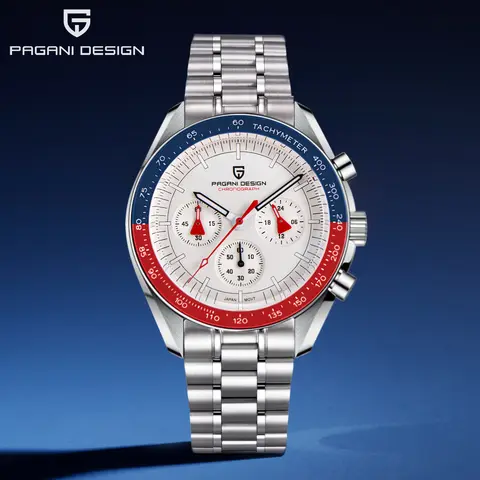 Nuevo reloj PAGANI DESIGN 2025 para hombre, relojes de cuarzo de lujo para hombre, reloj de pulsera con cronógrafo superior, espejo de zafiro AR, relojes con fecha automática