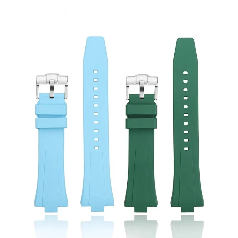 أسود أزرق أصفر فلوروروبر ساعة اكسسوارات للمواطن الميكانيكية NJ0150 NJ0151 NJ0155 المطاط حزام الساعات